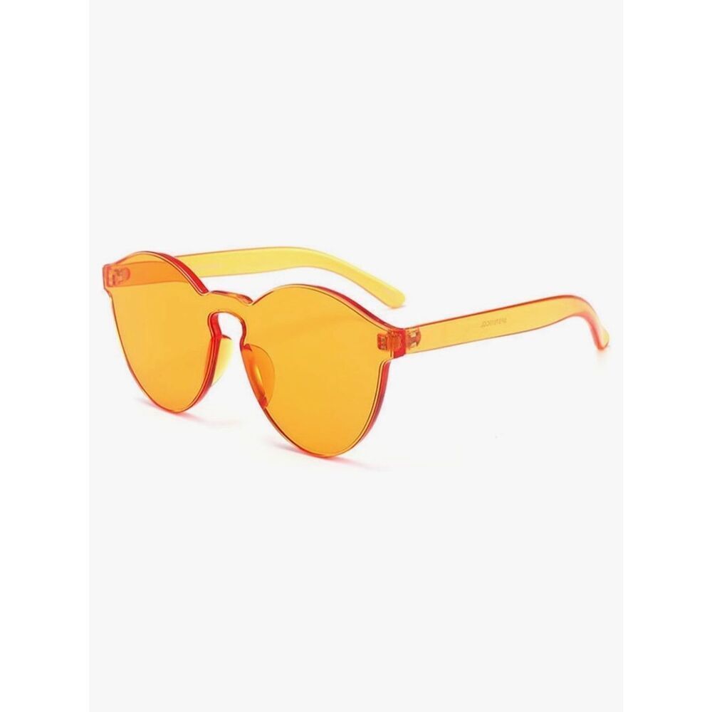 Colorful Transparent Retro Sunglasses, Orange